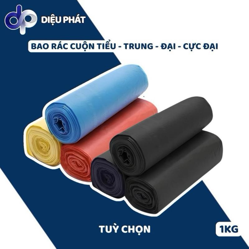 Ảnh 2 của COMBO 5 Túi Rác Cuộn Đen Và Màu Gói 1KG Dày Dặn Dai Chắc Có Đường Gân Xé Tiện Lợi Cho Gia Đình