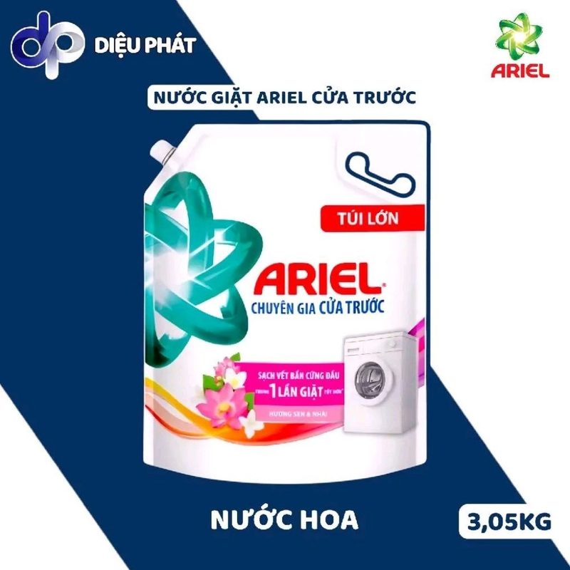 Thùng Nước Giặt Ariel Cửa Trước Túi 3.05KG 3.2KG - Hương Downy Nước Hoa Đam Mê Nắng Mai Oải Hương