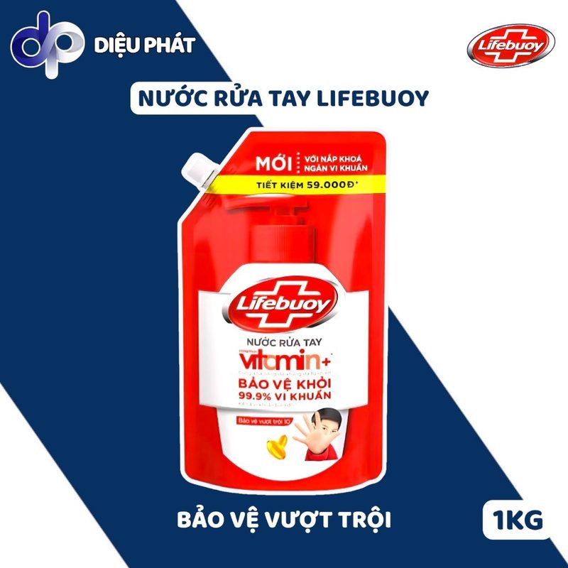 COMBO Nước Rửa Tay Lifebuoy Túi 1KG – Bảo Vệ Vượt Trội/ Sữa Dưỡng Ẩm - Túi Lớn Tiết Kiệm