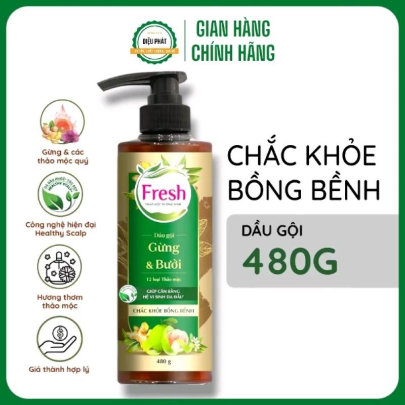 Ảnh 2 của Dầu Gội Fresh Thảo Mộc Dưỡng Sinh - Chắc Khỏe Bồng Bềnh & Sạch Gàu Mềm Mượt 480g