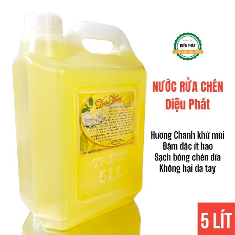 Nước Rửa Chén Diệu Phát Hương Chanh Đậm Đặc Can 5 Lít