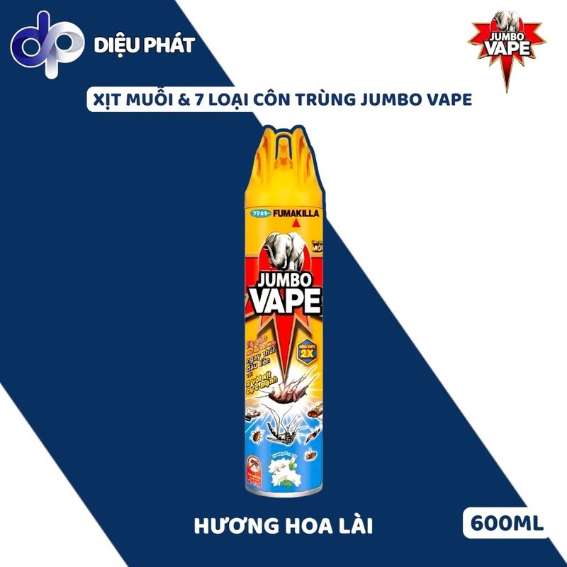 COMBO Xịt Côn Trùng JUMBO VAPE Đủ 5 Mùi Chai 600ML – Giải Pháp Hiện Đại Đuổi Côn Trùng Hiệu Quả