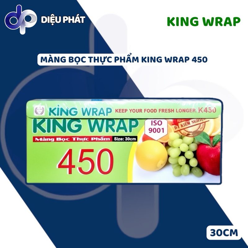 COMBO Màng Bọc Thực Phẩm King Wrap 450 Bản Rộng 30cm Cuộn Lớn Kèm Dao Cắt Tiết Kiệm