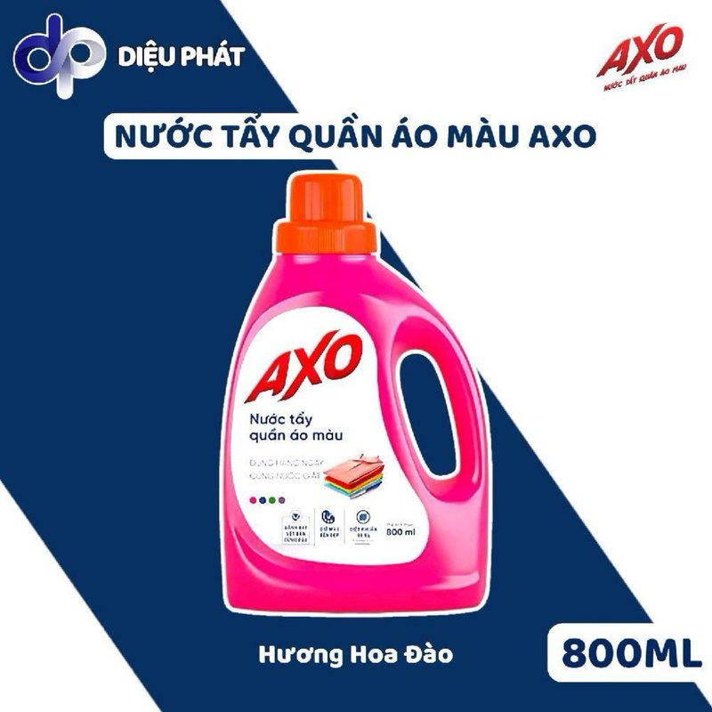 Ảnh 3 của COMBO 3 Nước Tẩy Làm Sạch Quần Áo Giữ Màu AXO Hương Hoa Đào, Tươi Mát, Thông Xanh, Oải Hương, Cho Da Nhạy Cảm Chai 800ML