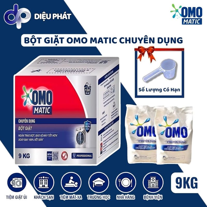 Ảnh 2 của Bột Giặt OMO Matic Chuyên Dụng 9kg [2 Túi 4.5kg] Làm Sạch Sâu Cho Nhà Hàng, Khách Sạn, Tiệm Giặt Ủi