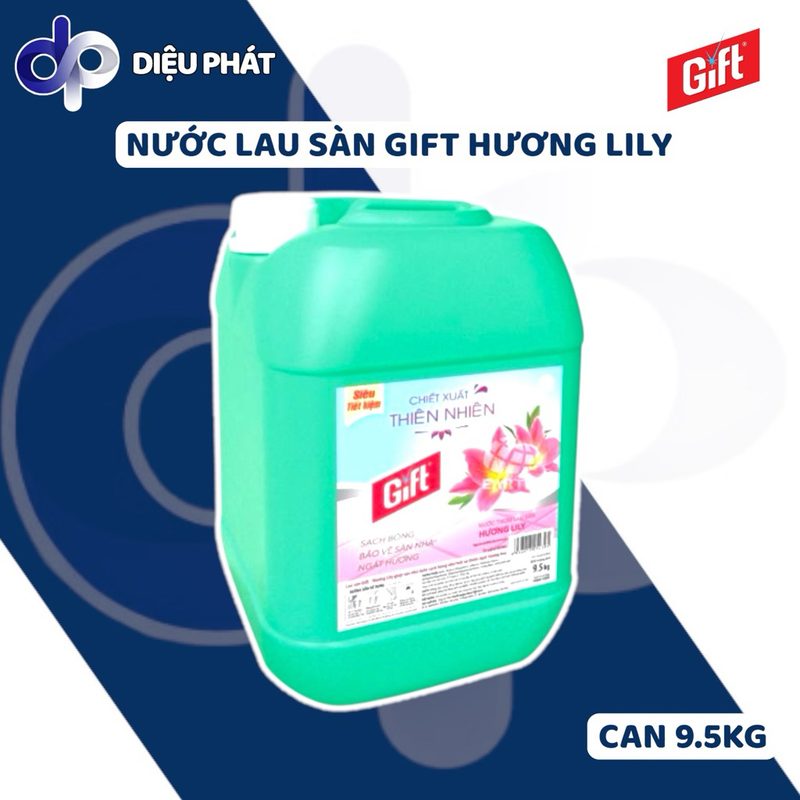 Nước Lau Sàn Gift Hương Lily Can 9.5KG Sạch Bóng Ngát Hương