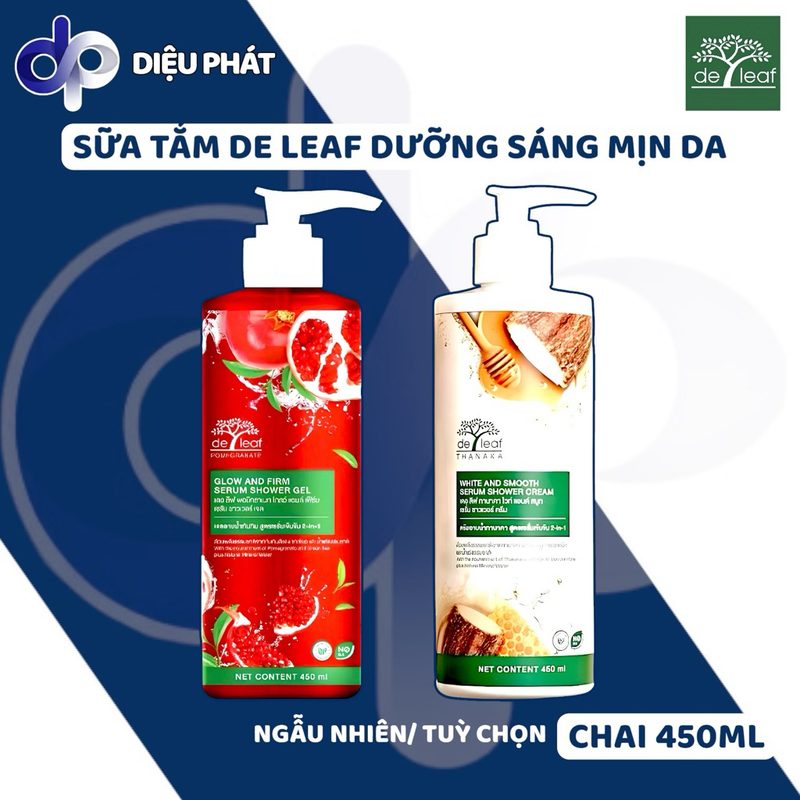 Thùng 12 Sữa Tắm Serum De Leaf 450ML Thanaka Lựu Đỏ Dưỡng Sáng Mịn