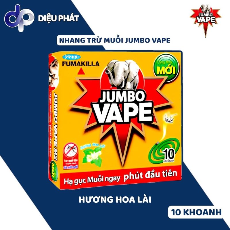 COMBO Nhang Muỗi JUMBO VAPE Hộp 10+2 Khoanh - Hương Lài, Lavender, Hương Rừng, Ít Khói Cao Cấp