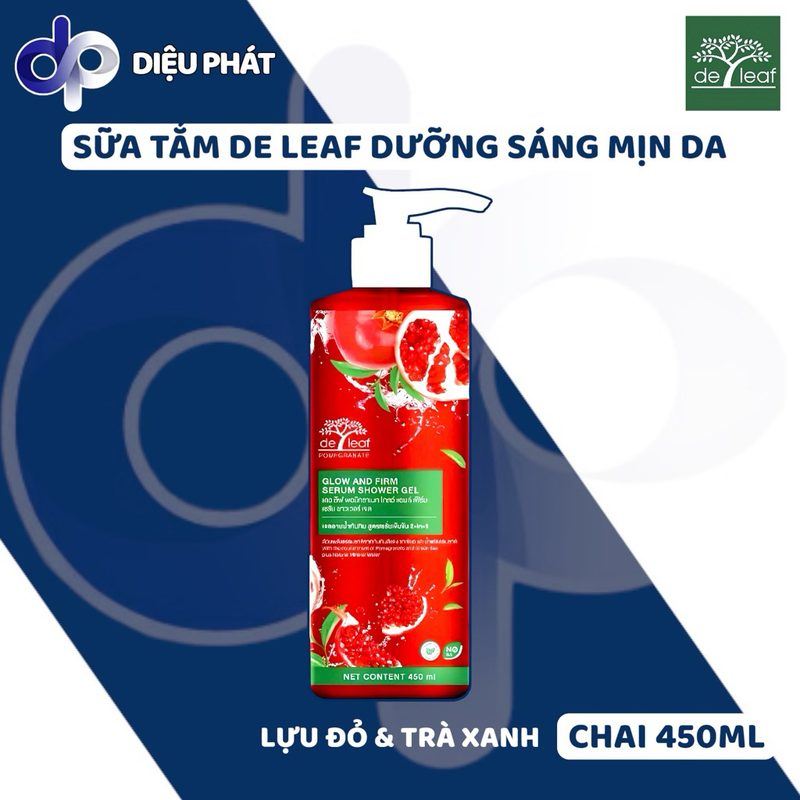 COMBO 6 Sữa Tắm Serum De Leaf 450ML Thanaka Lựu Đỏ Dưỡng Sáng Mịn