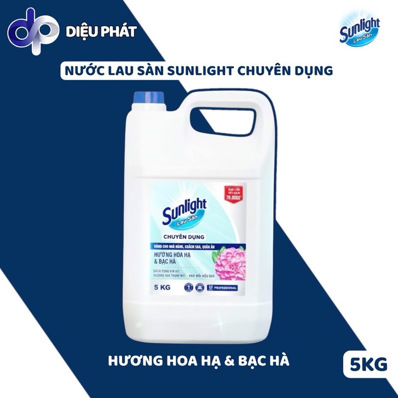 COMBO Nước Lau Sàn Sunlight Chuyên Dụng 5Kg– Hương Hoa Hạ & Bạc Hà – Dành Cho Nhà Hàng, Khách Sạn