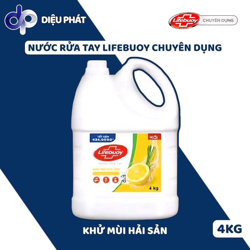 Ảnh 3 của Nước Rửa Tay Lifebuoy Chuyên Dụng Can 4Kg - Bảo Vệ Vượt Trội & Sữa Dưỡng Ẩm & Khử Mùi Hải Sản