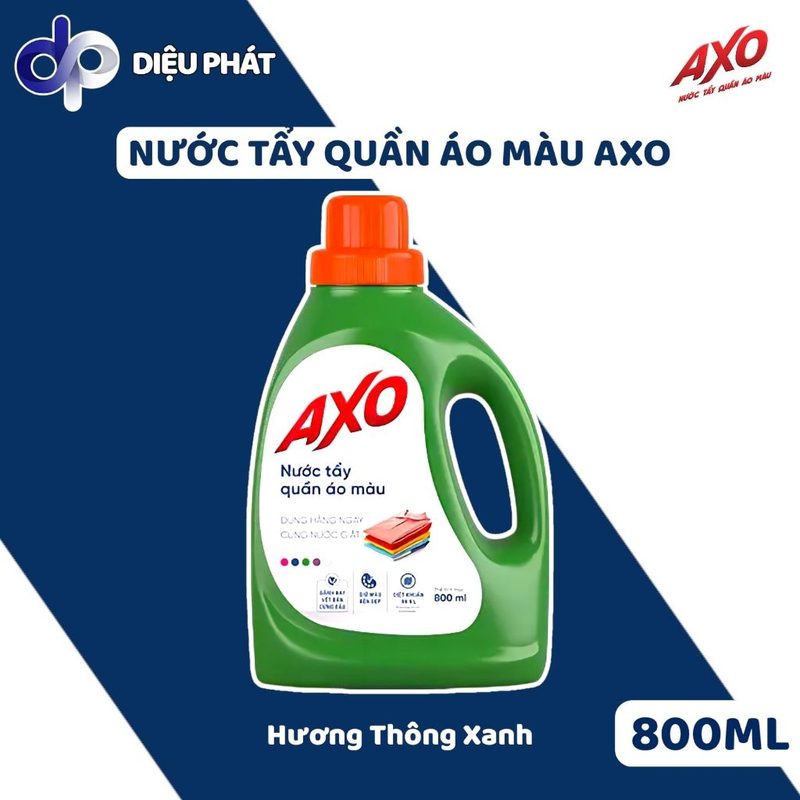 Ảnh 5 của Thùng 12 Nước Tẩy Quần Áo Giữ Màu AXO Hương Hoa Đào, Thanh Khiết, Thông Xanh, Oải Hương, Tươi Mát Chai 800ML