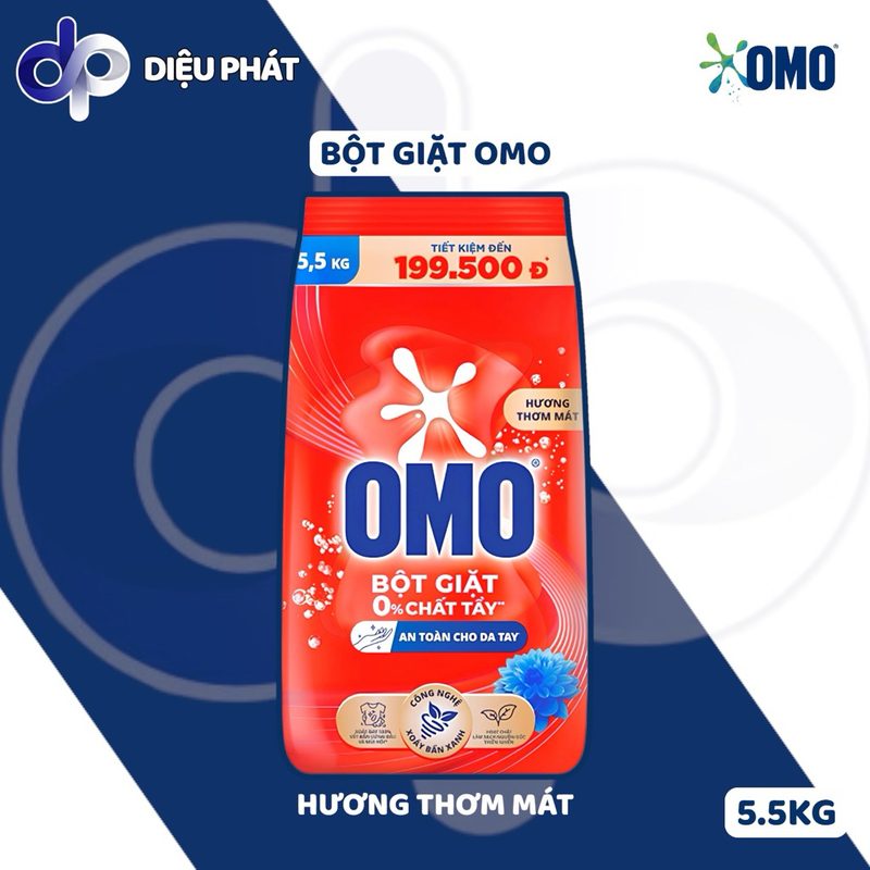 Thùng Bột Giặt OMO Và OMO Hương Comfort Gói Lớn 5.1KG 5.5KG Tiết Kiệm, Sạch Vết Bẩn